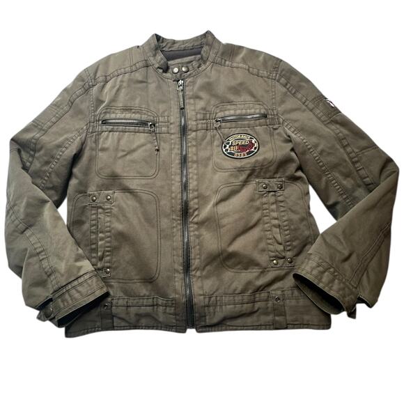 Vintage Motor Race Speed Bomber Jacket Authentic By Dunk Size Large - Picture 1 of 6